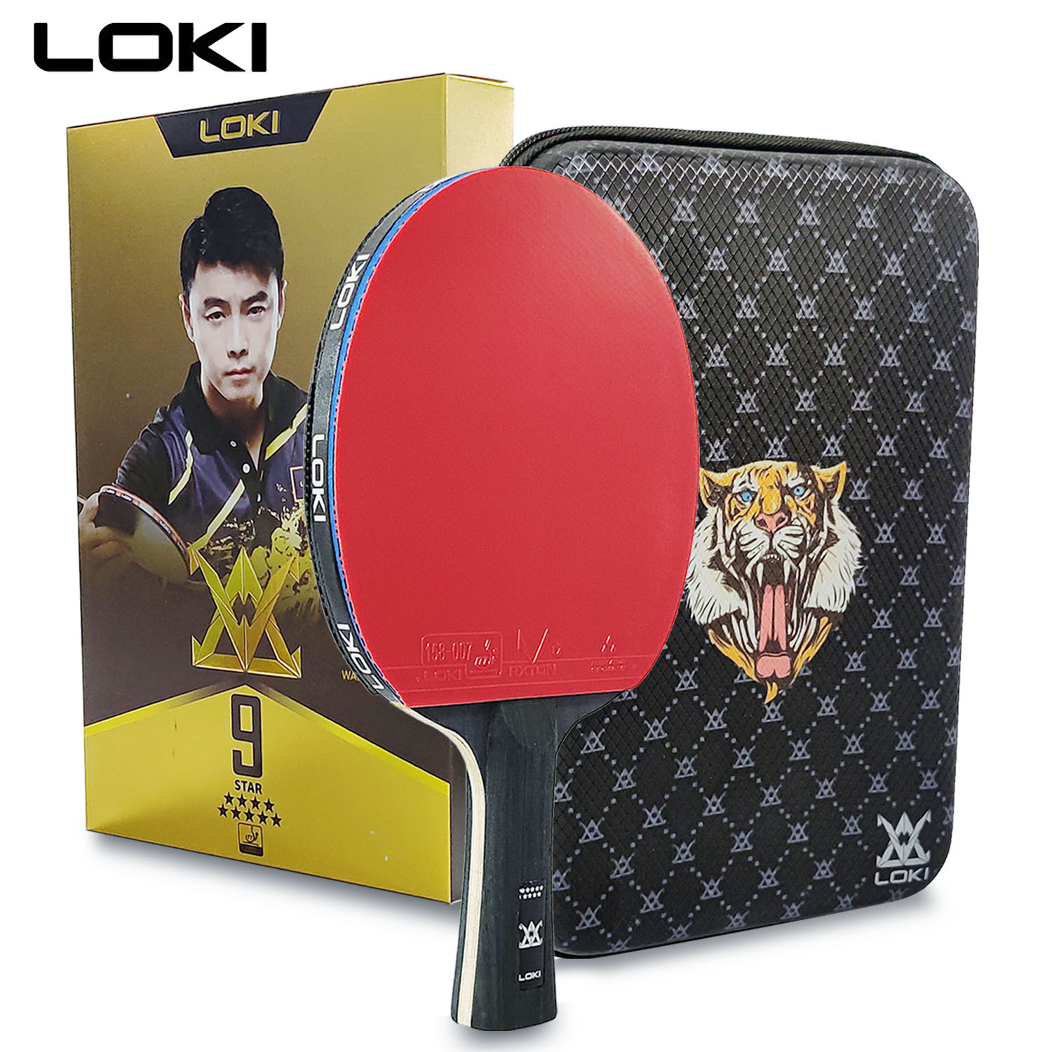 Badminton Racket Carbon - LOKI 9 ดาวตารางไม้เทนนิส Professional 5 +