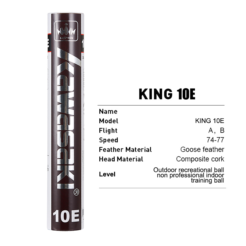 Feather Shuttlecock - ลูกขนไก่แบดมินตันคาวาซากิ King 10E ลูกขนห่านการฝึกอบรมกีฬาความเร็ว 76 77