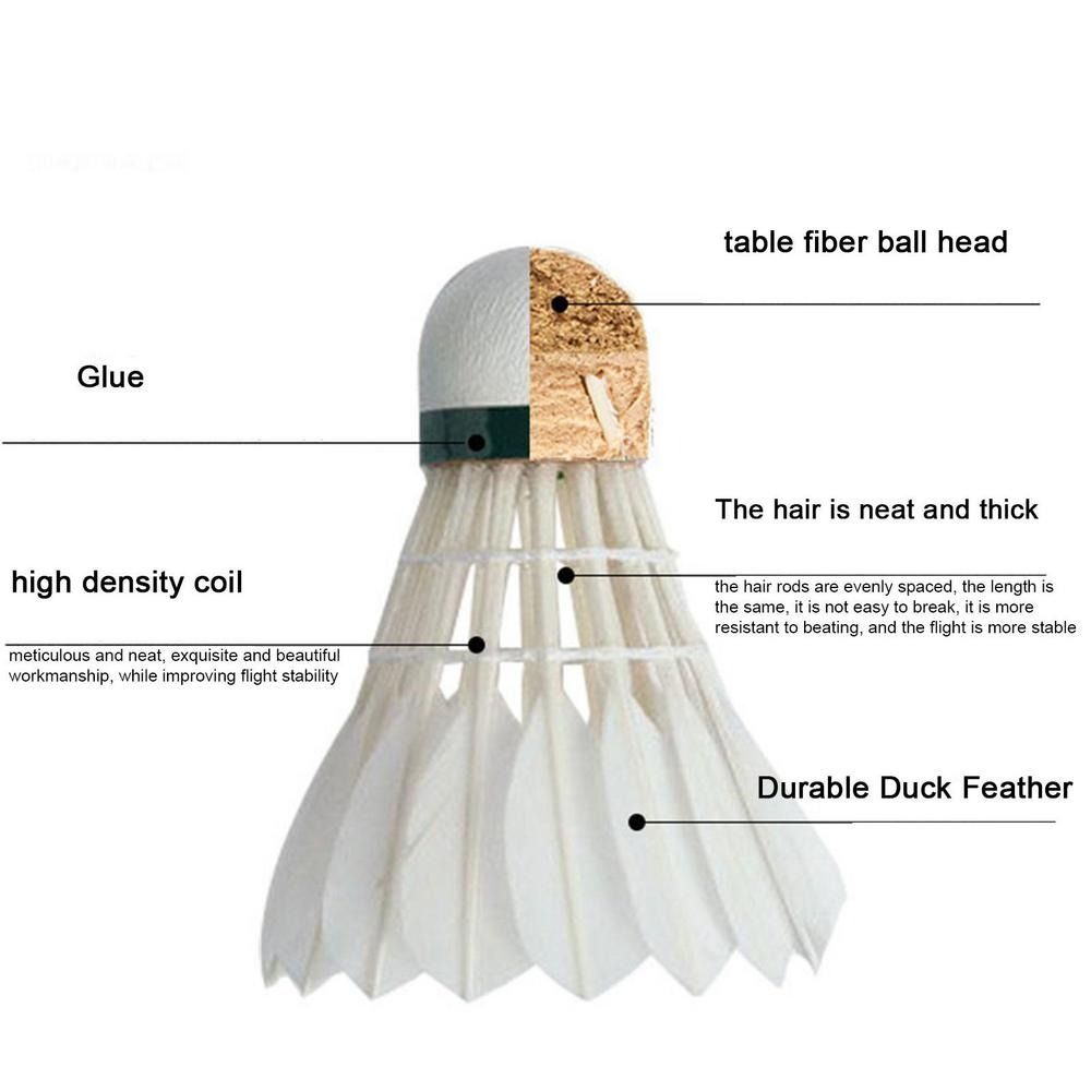 ลูกขนไก่แบดมินตันสีขาวใหม่ 3/6 - Feather Shuttlecock บทวิจารณ์และราคา